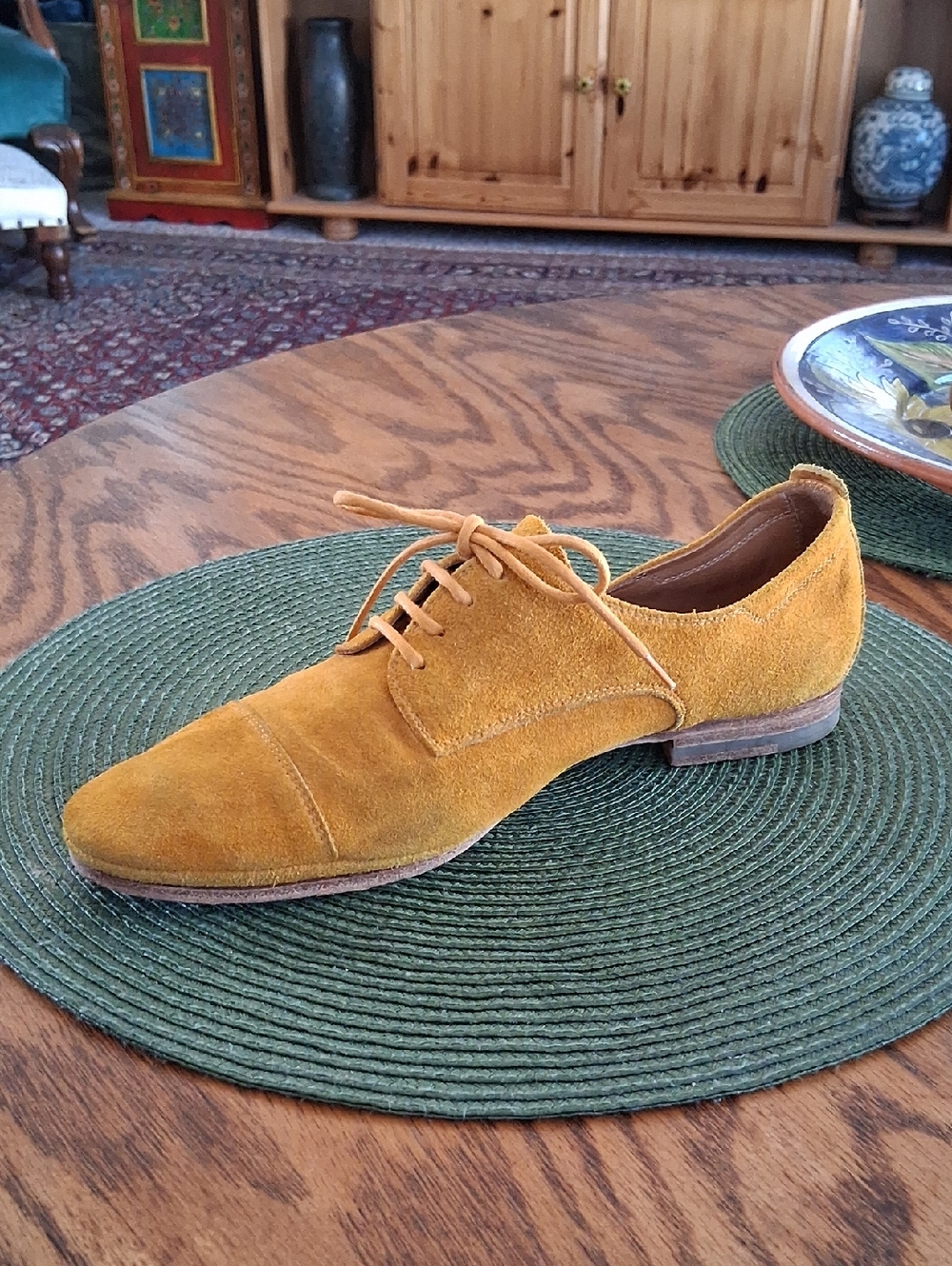 n.d.c Made By Hand Mustard Suede Academia Preppy Lace Up Oxfords Size 39 - Picture 3 of 10